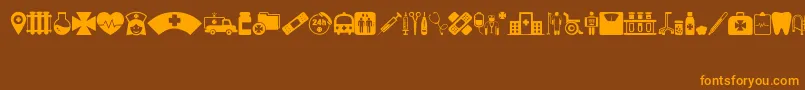 HospitalIcons Font – Orange Fonts on Brown Background