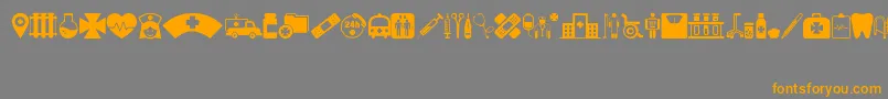 HospitalIcons Font – Orange Fonts on Gray Background