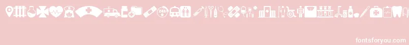 HospitalIcons Font – White Fonts on Pink Background