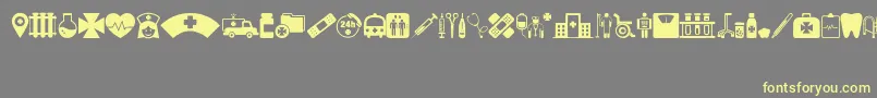 HospitalIcons Font – Yellow Fonts on Gray Background