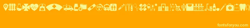 HospitalIcons Font – Yellow Fonts on Orange Background