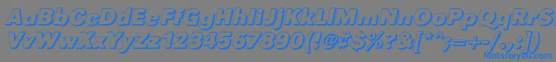 GroteskshBolditalic Font – Blue Fonts on Gray Background