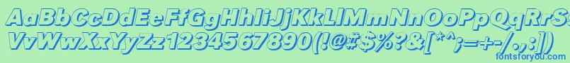 GroteskshBolditalic Font – Blue Fonts on Green Background