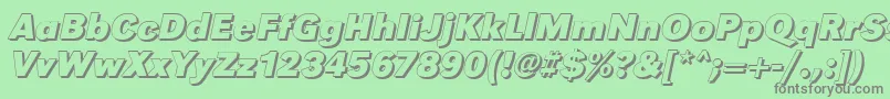 GroteskshBolditalic Font – Gray Fonts on Green Background