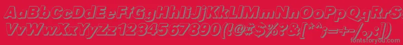 フォントGroteskshBolditalic – 赤い背景に灰色の文字