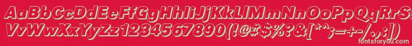 GroteskshBolditalic Font – Green Fonts on Red Background