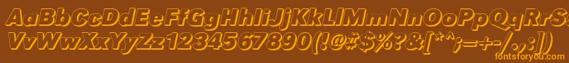 GroteskshBolditalic Font – Orange Fonts on Brown Background