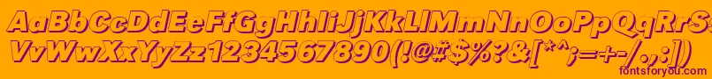 Шрифт GroteskshBolditalic – фиолетовые шрифты на оранжевом фоне