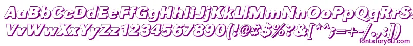 Czcionka GroteskshBolditalic – fioletowe czcionki na białym tle