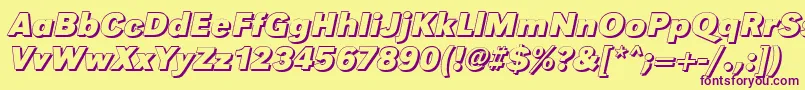 GroteskshBolditalic Font – Purple Fonts on Yellow Background