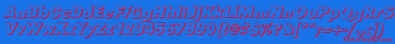 GroteskshBolditalic Font – Red Fonts on Blue Background