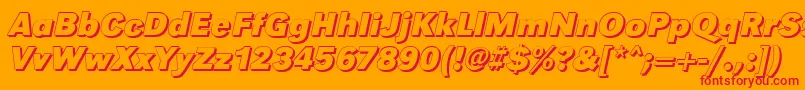 GroteskshBolditalic Font – Red Fonts on Orange Background