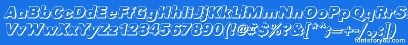 Шрифт GroteskshBolditalic – белые шрифты на синем фоне