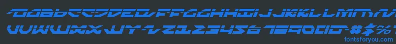 NightrunnerLaserItalic-Schriftart – Blaue Schriften auf schwarzem Hintergrund