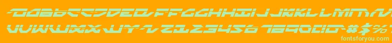NightrunnerLaserItalic Font – Green Fonts on Orange Background