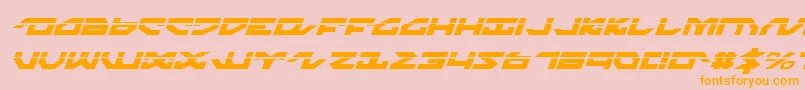 NightrunnerLaserItalic-Schriftart – Orangefarbene Schriften auf rosa Hintergrund