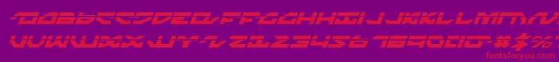 フォントNightrunnerLaserItalic – 紫の背景に赤い文字