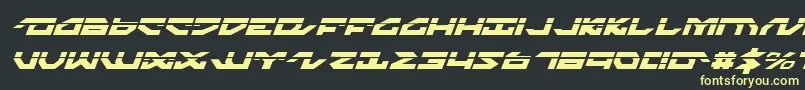 Шрифт NightrunnerLaserItalic – жёлтые шрифты на чёрном фоне