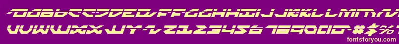 NightrunnerLaserItalic-fontti – keltaiset fontit violetilla taustalla