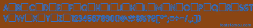 Inset5 Font – Blue Fonts on Brown Background