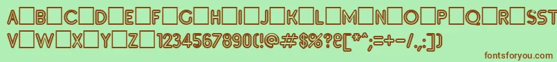 Inset5 Font – Brown Fonts on Green Background