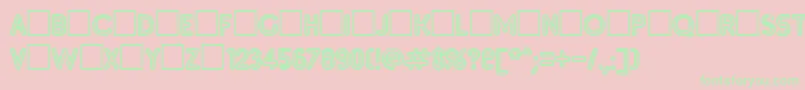 Inset5 Font – Green Fonts on Pink Background