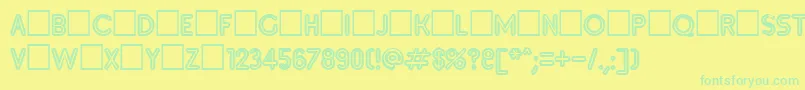 Inset5 Font – Green Fonts on Yellow Background
