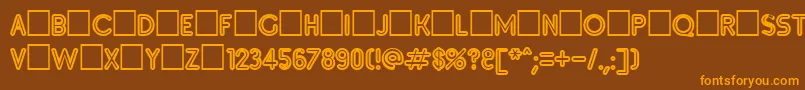 Inset5 Font – Orange Fonts on Brown Background