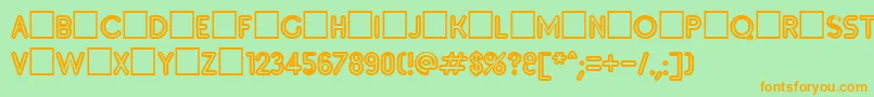 Inset5 Font – Orange Fonts on Green Background