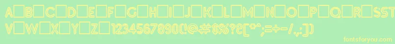 Inset5 Font – Yellow Fonts on Green Background