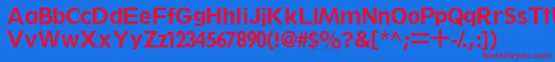 ThinxsskBold Font – Red Fonts on Blue Background