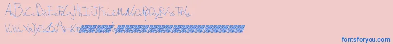 Ripedusk-Schriftart – Blaue Schriften auf rosa Hintergrund