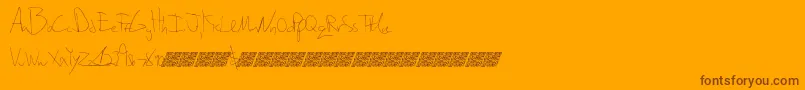 Ripedusk-Schriftart – Braune Schriften auf orangefarbenem Hintergrund