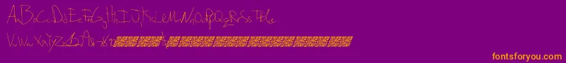 Ripedusk-Schriftart – Orangefarbene Schriften auf violettem Hintergrund