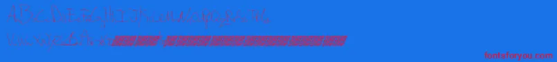 Ripedusk-Schriftart – Rote Schriften auf blauem Hintergrund