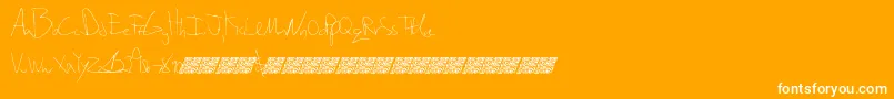 Ripedusk-Schriftart – Weiße Schriften auf orangefarbenem Hintergrund