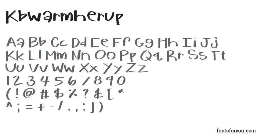 A fonte Kbwarmherup – alfabeto, números, caracteres especiais