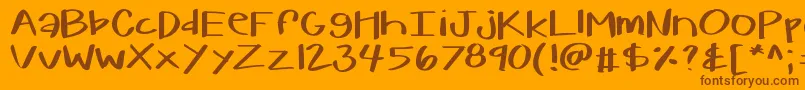 Kbwarmherup Font – Brown Fonts on Orange Background