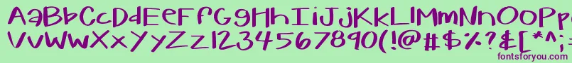 Kbwarmherup Font – Purple Fonts on Green Background