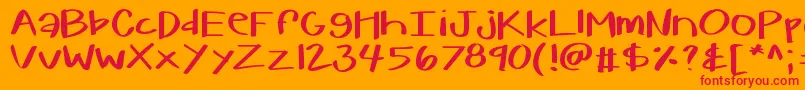 Kbwarmherup Font – Red Fonts on Orange Background