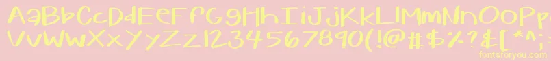 Kbwarmherup Font – Yellow Fonts on Pink Background