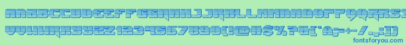 Jumperschrome-Schriftart – Blaue Schriften auf grünem Hintergrund