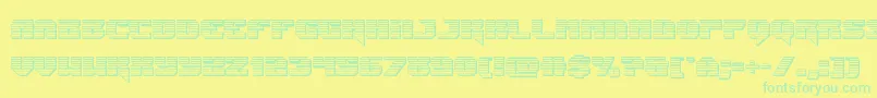 Jumperschrome-Schriftart – Grüne Schriften auf gelbem Hintergrund