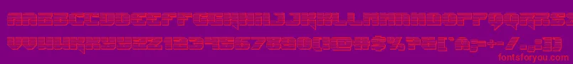 Jumperschrome-Schriftart – Rote Schriften auf violettem Hintergrund