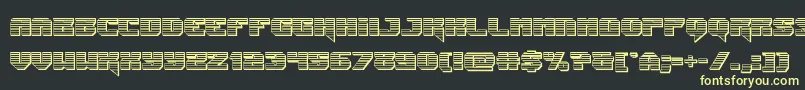 フォントJumperschrome – 黒い背景に黄色の文字