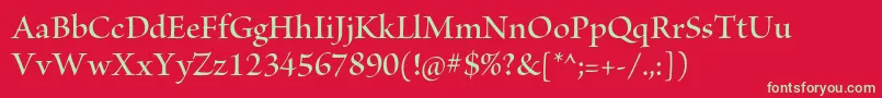 BriosoproSemibolddisp Font – Green Fonts on Red Background