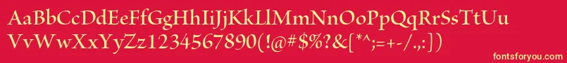 BriosoproSemibolddisp Font – Yellow Fonts on Red Background