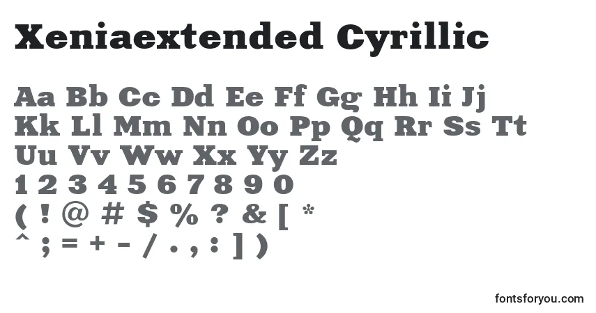 A fonte Xeniaextended Cyrillic – alfabeto, números, caracteres especiais