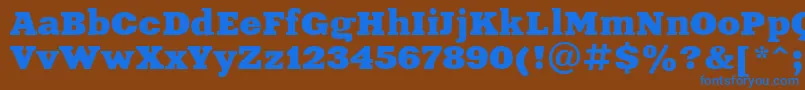 Шрифт Xeniaextended Cyrillic – синие шрифты на коричневом фоне
