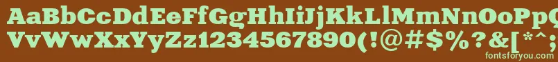 Xeniaextended Cyrillic Font – Green Fonts on Brown Background